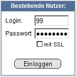 Eingabefenster Passwort