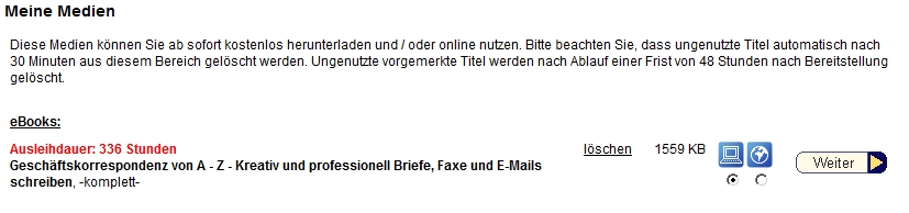angeforderte Medien